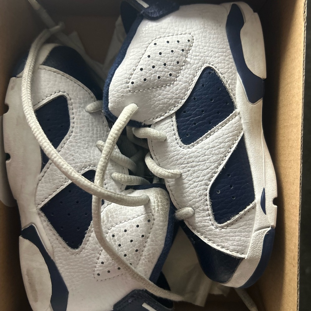 Jordan Kids Navy and White Sneakers